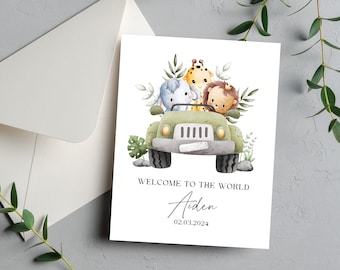 Personalized New Baby Card | New Born Baby Card | Welcome to the World Card | Neutral Baby Card | New Baby Girl Parents Card | Baby Boy Card