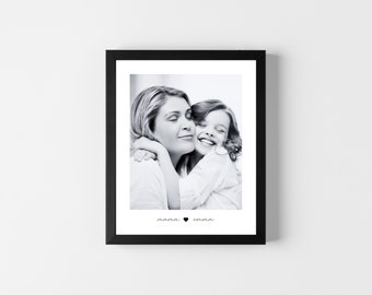 BW Customized Mom & Daughter 8"x10" Satin Finish Photo | Personalized Names Photo | Mom Daughter Gift | Girl Mom Gift | Print ONLY