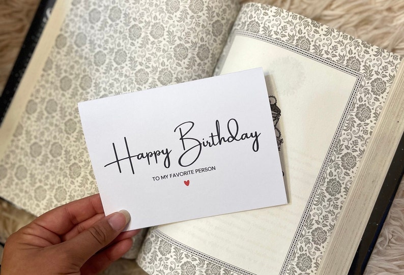 Minimalist Birthday Card | Happy Birthday Greeting Card | Favorite Person Birthday Card | A2 Size Greeting Cards | Birthday Card for Husband, printable birthday card, boyfriend birthday card, mom birthday card, friend birthday card, sister birthday