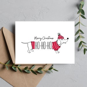 Dog Christmas Card | Merry Christmas Card | Seasonal Greetings | Happy Holidays Cards | Ho Ho Ho Greeting Card | Dog Lovers Christmas Card