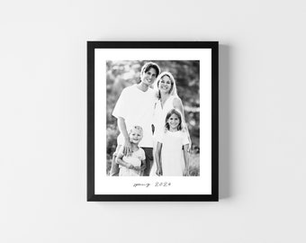 BW Customized Family 8"x10" Satin Finish Portrait | Personalized Text Photo Portrait | Family Photo Decor | Living Room Photo | Print ONLY