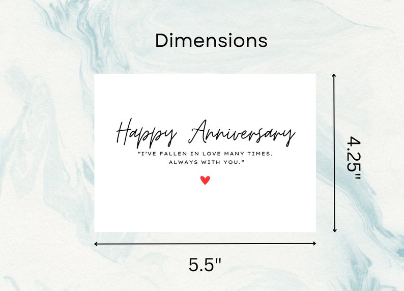 Minimalist Anniversary Card | Anniversary Greeting Card | I Have Fallen In Love Many Times Always With You | Romantic Anniversary Card