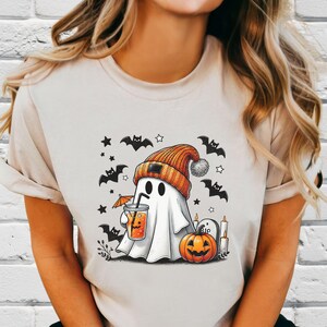 Spooky Cute Ghost T-Shirt | Halloween Ghost Shirt | Pumpkin Tee | Fall Vibes Shirt | Fall Halloween Crewneck