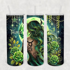 Taurus Zodiac Tumbler: Celestial Stainless Steel 20oz Tumbler
