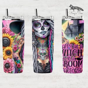Halloween Witch 20oz Tumbler: Sublimated Insulated Cup With Straw