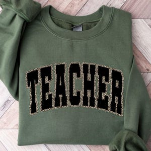 Leopard Teacher Sweatshirt, Teach Sweatshirt, Trendy Teacher Sweater, Cute Teacher Gift, Teacher Hoodie, New Teacher Gift