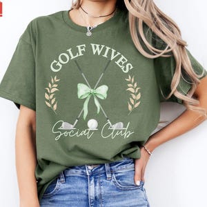 Golf Wives Social Club T-Shirt, Women&#39;s Golfing Shirt, Golf Wife Shirt, Country Club Outfit, Gifts for Her, Golfing Tee