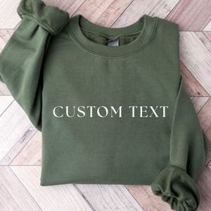 Custom Text Crewneck Sweatshirt, Personalized College Letters