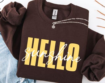 Sudadera Hello Sunshine, Sudadera de verano, Sudadera de playa, Sudadera de cuello redondo de primavera, Sudadera ligera con capucha, Conjuntos de vacaciones para mujer