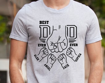 Personalized Fist Bump Dad Shirt, Custom Kids Names, Father's Day Gift