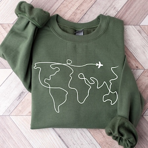 Travel Sweater, Adventure Sweater, World Map Travel Sweatshirt, Unisex Sweatshirt And Hoodie, Road Trip, Traveler Gift, Wanderlust Sweater