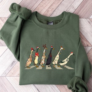 Christmas Duck Sweatshirt, Santa Duck Sweatshirt, Women Duck Sweatshirt, Animal Sweatshirt, Funny Farmer Farm Hoodie, Christmas Sweatshirt