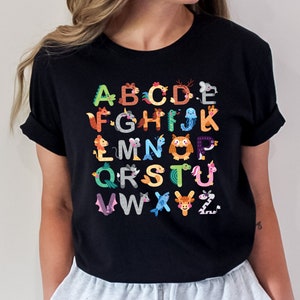 Alphabet Shirt, ABC Shirt, Animals Alphabet T-Shirt, Kingergarten Teacher Shirt, Alphabet Shirt for Teachers, Tescher Shirt, Kids Shirt