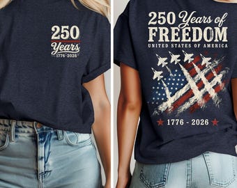 Camiseta America 250 Freedom Fighter Jet: Camiseta gráfica patriótica de EE. UU. (1776-2026)