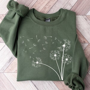 Dandelion Sweatshirt, Inspirational Sweater, Windflower, Meditation Gift, Yoga Sweater, Boho Windflower Sweatshirt, Dandelion Gift for Her