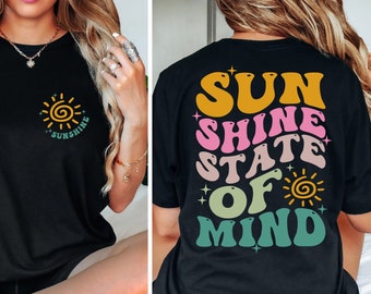 Retro Sun Shine On My Mind Oversized T-shirt, Beach Lake Graphic Tee