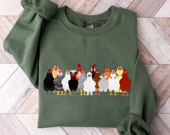 Chicken Sweatshirt, Mothers Day Chicken Sweatshirt, Women Chicken Sweatshirt, Love Chickens, Animal Sweatshirt, Funny Farmer Farm Hoodie