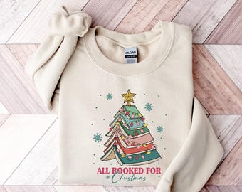 Book Tree Christmas Sweatshirt, Book Lover Gift