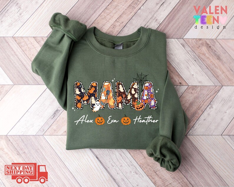 Sudadera personalizada de Halloween para mamá, suéter espeluznante para mamá imagen 2