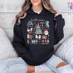 Retro Christmas Sweatshirt, Holiday Doodles bild 6