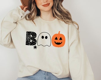 Halloween Boo Sweatshirt, Halloween Ghost Sweatshirt, Halloween Pumpkin Sweatshirt, Spider Halloween Sweatshirt, Pumpkin Sweatshirt