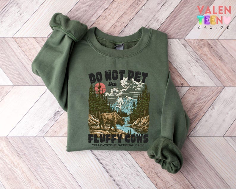 Sudadera "No acaricies a las vacas esponjosas", sudadera con capucha extragrande de Parques Nacionales imagen 2
