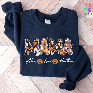 Sudadera personalizada de Halloween para mamá, suéter espeluznante para mamá imagen 3