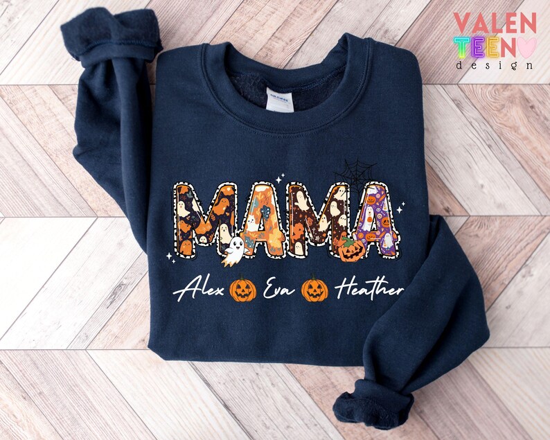 Sudadera personalizada de Halloween para mamá, suéter espeluznante para mamá imagen 3
