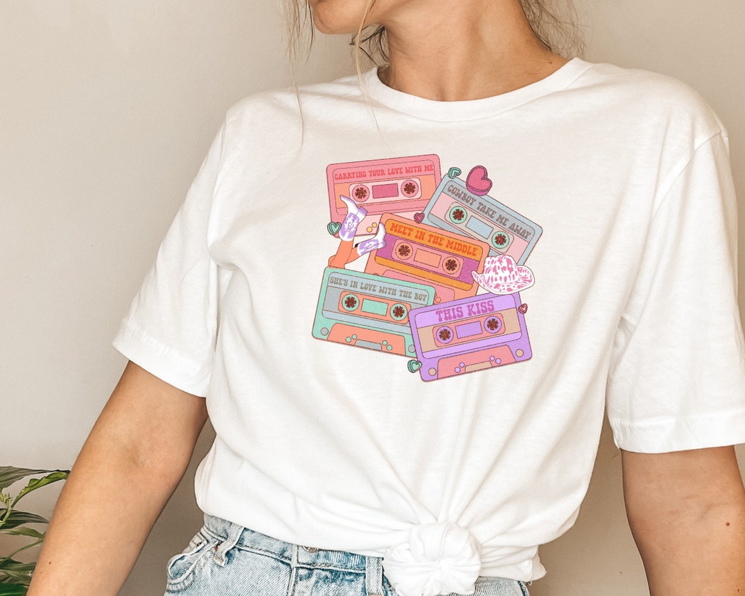 Western 90s Country Music Cassettes Valentines Cowgirl Shirt ...