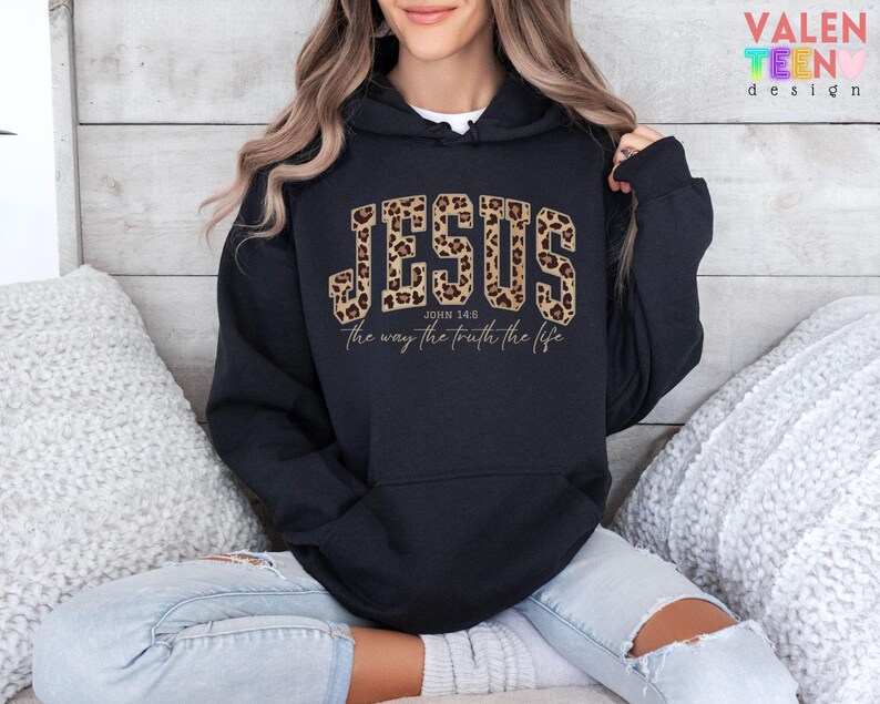 Christian Cheetah Print Jesus Sweatshirt, Faith Apparel image 4