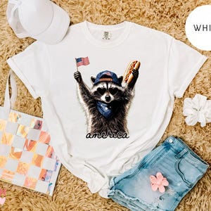 Comfort Colors® Feral Raccoon Shirt, Patriotic USA Tee, Funny Independence Day Apparel image 4