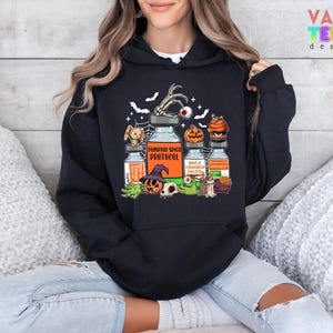Halloween Nurse Sweatshirt, Spooky Season Witches Nursing Hoodie image 6