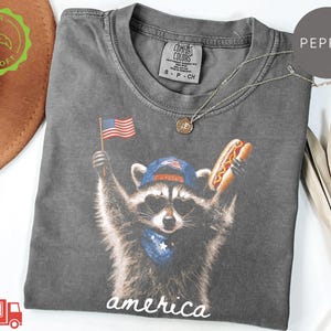 Comfort Colors® Feral Raccoon Shirt, Patriotic USA Tee, Funny Independence Day Apparel