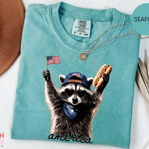 Comfort Colors® Feral Raccoon Shirt, Patriotic USA Tee, Funny Independence Day Apparel image 7
