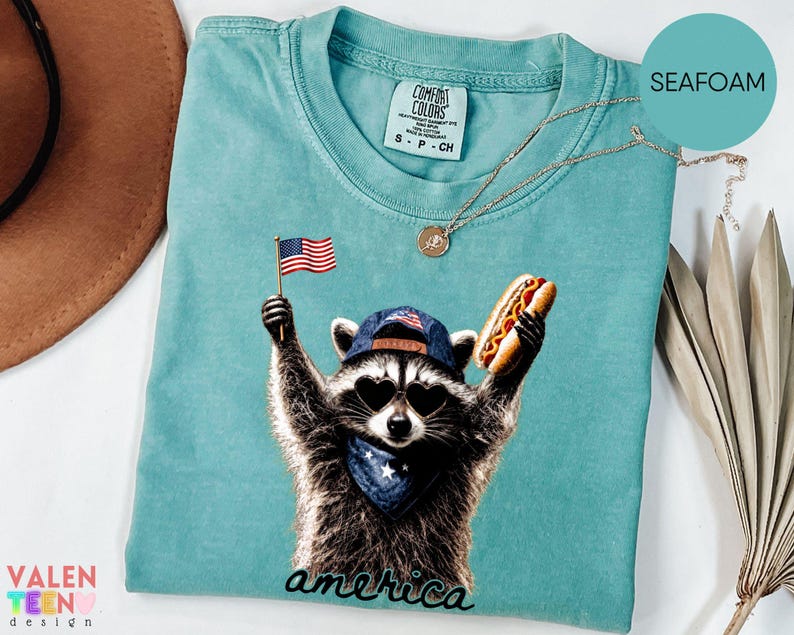 Comfort Colors® Feral Raccoon Shirt, Patriotic USA Tee, Funny Independence Day Apparel image 7