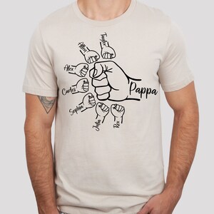 Custom Fist Bump Dad Shirt, Personalized Father's Day Gift image 2