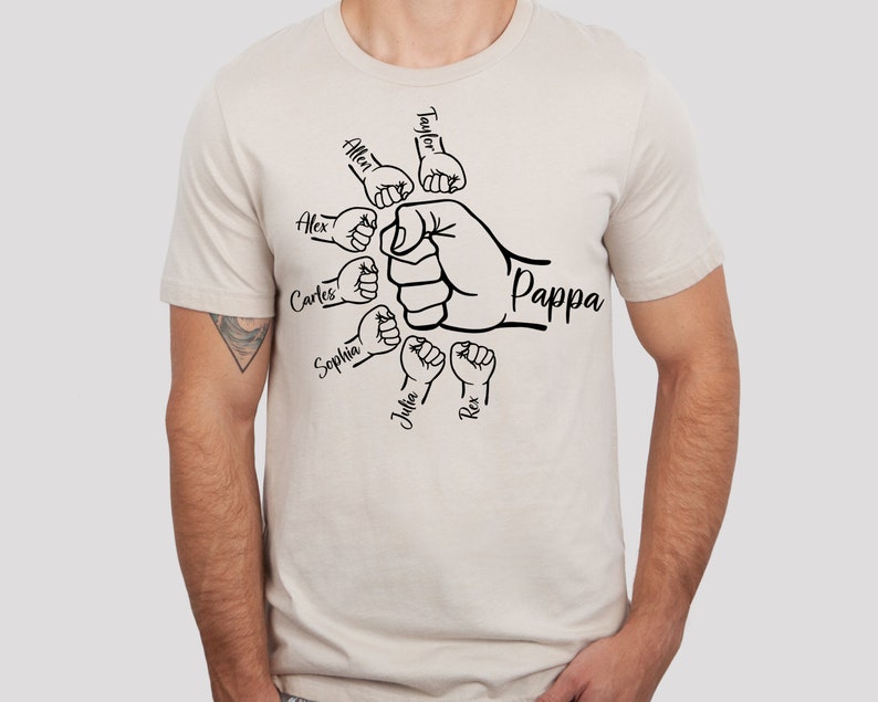 Custom Fist Bump Dad Shirt, Personalized Father's Day Gift image 2