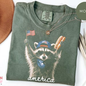 Comfort Colors® Feral Raccoon Shirt, Patriotic USA Tee, Funny Independence Day Apparel image 6