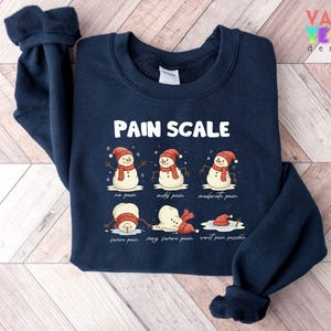 Christmas Nurse Sweatshirt: Funny Pain Scale Hoodie image 3