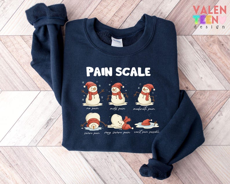 Christmas Nurse Sweatshirt: Funny Pain Scale Hoodie image 3