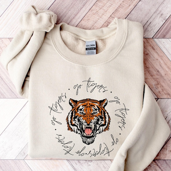 Sudadera Go Tiger, Sudadera con capucha para el espíritu del equipo en el día del partido