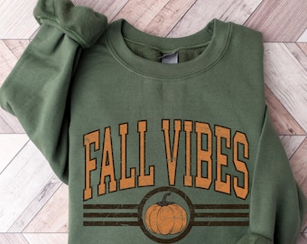 Fall Vibes Sweatshirt, Pumpkin Halloween Hoodie, Autumn Sweater
