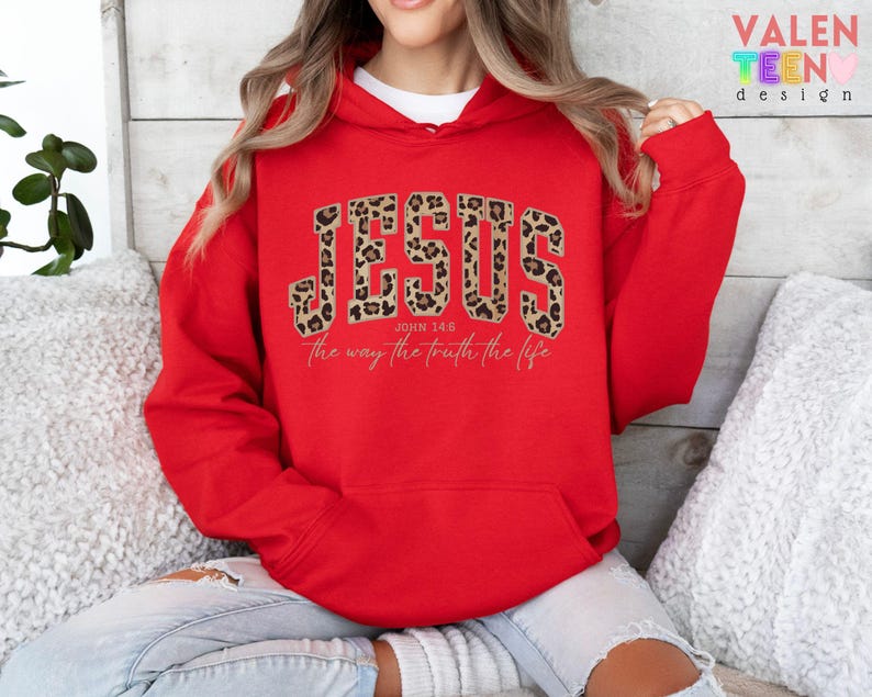 Christian Cheetah Print Jesus Sweatshirt, Faith Apparel image 6