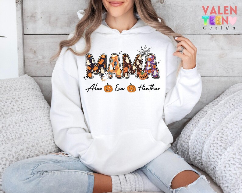 Sudadera personalizada de Halloween para mamá, suéter espeluznante para mamá imagen 5