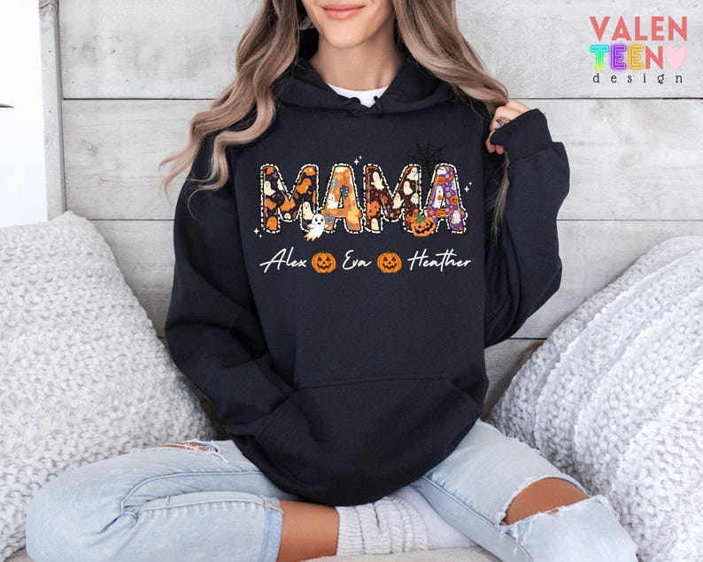 Sudadera personalizada de Halloween para mamá, suéter espeluznante para mamá imagen 6