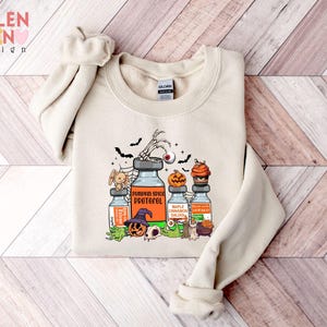 Halloween Nurse Sweatshirt, Spooky Season Witches Nursing Hoodie image 2