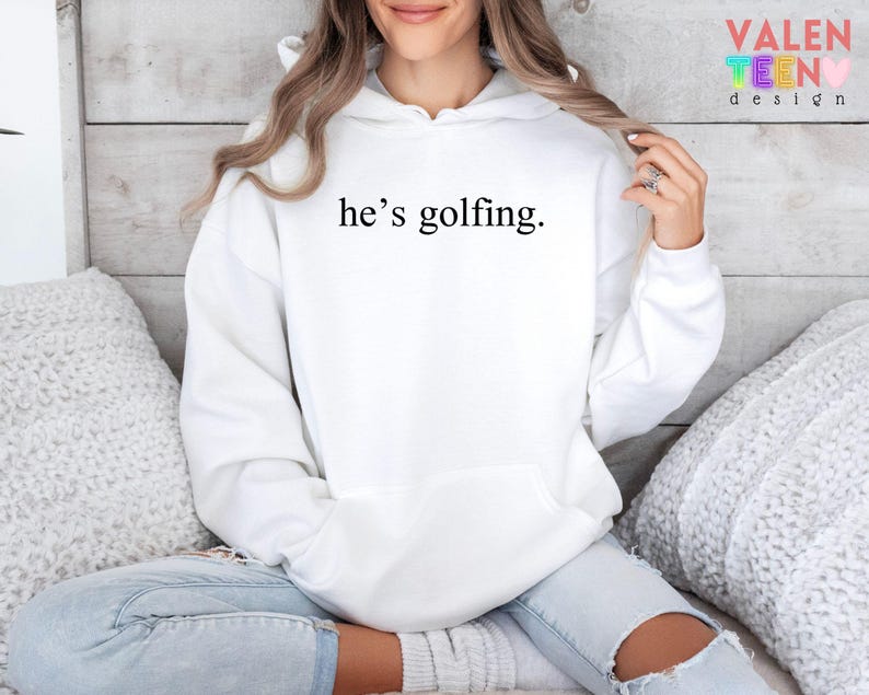 He's Golfing Sweatshirt, Golfer Wife Crewneck image 6