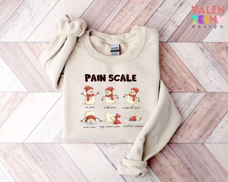Christmas Nurse Sweatshirt: Funny Pain Scale Hoodie image 2