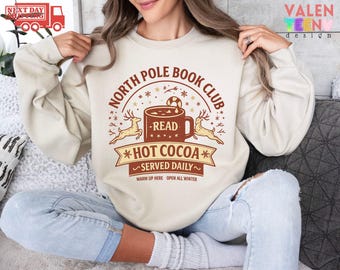 North Pole Book Club Sweatshirt, Bookish Christmas Gift