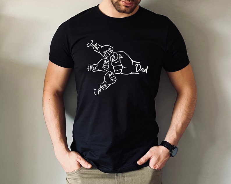Custom Fist Bump Dad Shirt, Personalized Father's Day Gift image 3